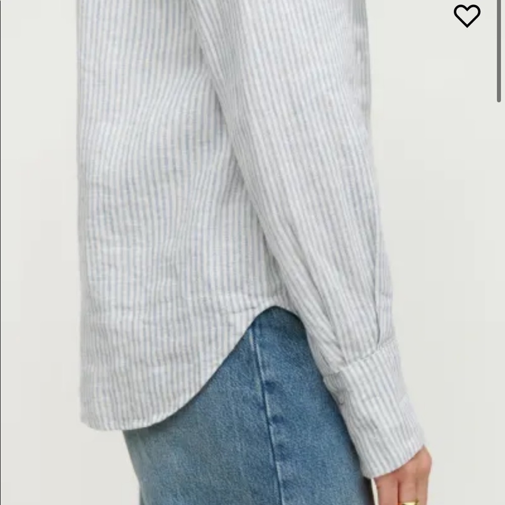 Reformation Preston Linen Top Color: Sourdough Stripe - Picture 5 of 13